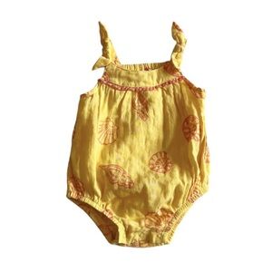 Curious by Peek muslin seashell romper 6-9 months
